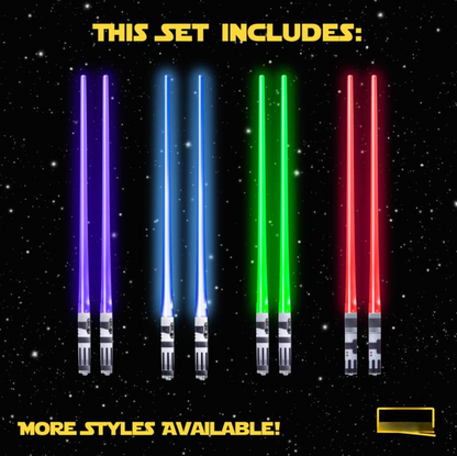 DELUXE GIFT SET: Star Wars Chopsticks Premium LED (Sets of 4)