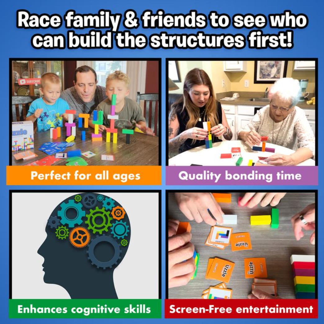 The Uzzle: Stack Royale - Engaging Table Game for Family, Couple, Kids & Adults